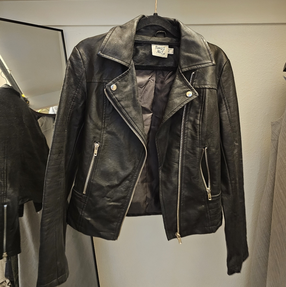 Princess Polly Faux Leather Jacket Size 2